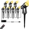 Pogestrand Faretto Led da Esterno 29M 8 Pezzi 27V Con Adattatore,Telecomando,Timer