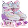 Gonex Pattini a rotelle regolabili, ruote luminose, per ragazze, ragazzi, bambini, adulti (M (35-38) EU, arcobaleno)