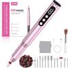 POFIBO Fresa per Unghie Professionale - 12 in 1 Trapano Unghie Elettrico 35000 RPM con Display LCD, 5 Velocità Regolabili, Per Unghie in Gel e Acrilico, Manicure e Pedicure a Casa o Salone (Rosa)