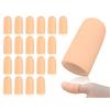 Emezddo 20 pezzi di protezioni per le dita,coperture protettive in silicone per il pollice,copridita impermeabili,usati per eczema alle mani,vesciche,uncinetto,riparazione di componenti elettronici