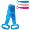 RQzaufania Spazzola Bagno Schiena, Spazzola Posteriore in Silicone per Donne e Uomini, 64 cm Cinturino per Esfoliazione per la Schiena a Doppia Faccia, Resistente e Facile da Pulire (Blu)