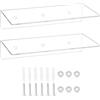 QWORK® Set di 2 mensole da parete in acrilico trasparente 30x15x7 cm, mensole sospese versatili per altoparlanti, piante, cornici e altro