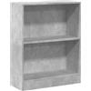 vidaXL Libreria Compatta Versatile 2 Livelli Robusta Elegante Moderna Espositore Decorativo Porta Libri Dvd Grigio Cemento 60x24x74,5 cm in Multistrato