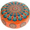 Mandala Life ART Fodera per cuscino da pavimento rotondo bohémien - 60 cm - 100% cotone - Custodia pouf per pouf per soggiorno, camera da letto, patio e altro