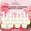 LASENTEUR Ricarica per profumo, 12 x 19 ml, compatibile con Air Wick e Glade, profumo per ambienti e deodorante per la presa, ricarica con fiori di ciliegio, lampone, abete d'argento e cocco