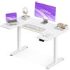 OffiGo Scrivania Regolabile in Altezza a Forma di U, 120 x 70 cm, Scrivania da Ufficio con Funzione Memoria per Home Office, Motore Silenzioso, Sit-Stand, Bianco