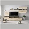 Yellowshop - Mobile parete soggiorno porta tv L260 x P40 x H180 Selene Rovere natural-antracite