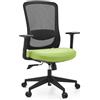 hjh OFFICE Sedia da ufficio ergonomica Sedito - Sedia girevole con schienale in rete regolabile, supporto lordosi e sedile a cascata, nero/verde