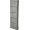 ZStyle Scarpiera Salvaspazio Stretta Slim in Acciaio con 5 Ante a Ribalta - Mobile Portascarpe Verticale per Ingresso, Camera, Corridoio, Garage, Hotel - Scarpiera con Antiribaltamento (Grigio)