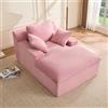 Litbird Divano Lounge 160 cm con Braccioli, Velluto a Coste (Rosa)