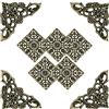 Pamtns 9 Pezzi Angoli decorazione Metallo Quadrato per Scatole in Legno angolo Libro Album Decorative Vintage Metal Book Corner Protector