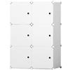 Generico Armadio Modulare a Cubi 6 Scomparti Bianco con Sportelli, Componibile 3x2, 111x37x75 cm, Mobile Salvaspazio Multiuso per Camera, Soggiorno, Garage