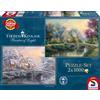Schmidt Spiele Puzzle Thomas Kinkade Lamplight Manour 2 x 1000 pezzi