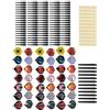 Generic Set di Freccette di Sicurezza 14G con Aste per Freccette da 12 Pezzi, 42 Alette e 100 Punte per Allenamento a Casa, Design Colorato, Ferro e Plastica