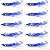 JAMIEKA 10pcs 90mm esche da pesca esche morbide in gomma gamberetti esche calamari gancio panno rotolo mare pesca gancio artificiale calamari