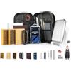 OutdoorMaster Kit di messa a punto e ceretta da sci, snowboard, con ceretta, cera universale, accordatore bordi, pennello, raschietto, ptex, vite fissatrice, elastico (nero, XL-aggiornamento)