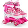 Generic Pattini a Rotelle Luminosi per Bambini Misura Regolabile Divertimento Elegante per Ragazze Dai 5 Ai 12 Anni Materiale Ecologico Rosa/Blu/Rosso (L)