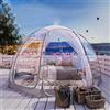 Generic Gazebo gonfiabile a cupola, in TPU trasparente, resistente alle intemperie, con luci LED, per campeggio, feste, matrimoni, 3,7 m