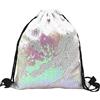 GATHINESS Borsa a Corda in Poliestere Rosa con Paillettes Reversibili per Utenza Femminile e Shopping