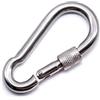 J Clarke Marine Moschettone in acciaio inox moschettone a molla con dado di bloccaggio A4 316 grado marino escursionismo pesca campeggio portachiavi occhio (100, 5 mm x 50 mm)