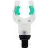 Kfwfuaee Testa di riposo per canna da pesca a forma di V con inserti luminosi per visibilità notturna, cuscinetti morbidi per canna e base filettata per pescatori, supporto per forcella, installazione a riva