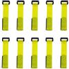 Tufgo Cinghie per canna da pesca e cinghie di fissaggio in nylon da 2 x 20 cm, per riporre canne da viaggio, colore nero, confezione da 10 (giallo)