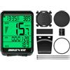 Bikevee Computer per bicicletta senza fili, tachimetro con sensore radio, avvio automatico, retroilluminazione a LED verde, velocità, distanza, tempo, impermeabile, per MTB e bici da corsa
