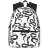 Tamiger Zaino unisex con stampa serpente bianco e nero, leggero, casual, comodo, quotidiano, lavoro, viaggi, escursionismo, pendolarismo