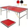 GYMFLEX Tavolo da ping pong professionale, pieghevole, mobile, per interni ed esterni, dimensioni regolate, modalità di riproduzione singola per competizioni di allenamento in famiglia (rosso)