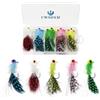 CWSDXM 20 pezzi Piume Rig da pesca, pre legate in mare con ganci a corda, perline da pesca incandescenti, ami ad alto tenore di carbonio, per esche da pesca d'acqua dolce e salata (jigs-1g-20pcs)