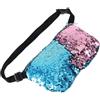 COOPHYA Borsa da Donna Paillettes Blu, Cintura Regolabile e Chiusura a Zip Liscia, per Attività All'aperto e Uso Sportivo Casual