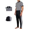 Générique Maglia da , uniforme da calcio a righe nere e bianche, uniforme da a maniche corte e scollo a V, con pantaloni, per pallavolo, baseball, softball, hockey, calcio, basket e