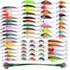 Generic XILILHC 64pcs Set di Esche da Pesca Miste Kit di Esche da Pesca Artificiali Wobblers Minnow Crankbait Pesca Pesca Esca Dura Occhi 3D
