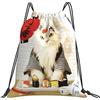Generic Leggero Coulisse Tasche Sushi Cat Japanese Cute Funny Kitten Sacchetto Sportivo Personalizzato Zainetti per Spiaggia Adulto Piscina 36X42Cm