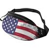 AOOEDM Marsupio casual con bandiera americana per uomo Donna Marsupio regolabile con cintura per viaggiare, escursionismo, ciclismo, corsa, festival, rave