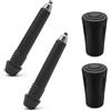 Devantia Set di punte da Trekking - 2 punte in carburo di tungsteno + 2 tappi in plastica, punte per bastoncini da trekking per asfalto, cuscinetti e punte per bastoncini da passeggio nordici, cuscinetti