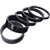 Didiseaon Set di 5 Distanziatori in Fibra di Carbonio per Forcella Bici, Resistenti all'Usura, per Regolare L'altezza del Piantone Manubrio, Accessori Bici da Corsa Neri