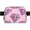 DUWAA Borsa a tracolla con stampa a rombi rosa, per uomo e donna, leggera, impermeabile, per uso quotidiano