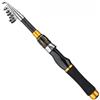 Tufgo Canna da pesca telescopica da 2,1 m, in fibra di carbonio, per viaggi, acqua dolce e salata, portatile, leggera, con porta mulinello nero