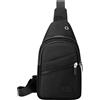 Fruusv Borsa a tracolla, messenger Pouch Pack, regolabile Cross Bag, Compact Storage, Sturdy Build, Casual Sling Backpack for Travel Hiking Running Outdoor Sport, Black, 30 x 17 x 9 cm