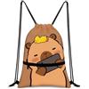 Aurelx Capibara, sacca da ginnastica per bambini, Capybara, zaino con stampa capybara su entrambi i lati, regalo Capybara per parenti, amici, appassionati di Capybara, borsa sportiva per ragazzi e