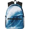 Tamiger Big Ocean Wave Hd Print Unisex Leggero Casual Comfort Zaino Quotidiano Lavoro Viaggi Escursioni Pendolari