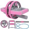 Generic Rullo Combinato per Allenamento Fitness con Ruota Addominale e Accessori per Allenamenti a Casa Dal Design Facile da Riporre (PINK)