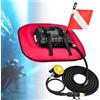 Generic Ventilatore subacqueo portatile 52L/min 50-70 min pompa di aria subacquea impermeabile per immersioni ricreative pesca fino a 9 m