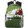Tamiger Zainetto con coccinella su margherita, unisex, leggero, casual, comodo, comodo, quotidiano, lavoro, viaggi, escursionismo, pendolarismo