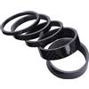 SHINEOFI Set 5 Pezzi Distanziatori Forcella Bicicletta in Fibra di Carbonio Nero, Resistenti al Calore per Regolazione Altezza Manubrio Ciclismo