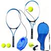 Tomotato Set di trainer da tennis, attrezzatura da rimbalzo del tennis con palline, racchette e borsa per i principianti giocatori adulti di età superiore ai 3 di 3 anni (Blu)