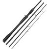Tufgo Canna da pesca telescopica in fibra di carbonio, 4 pezzi, asta da lancio con manico triangolare, kit portatile per pesca a surf per pesci predatori da 1,65 m a 2,4 m