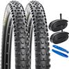 YunSCM 2PCS Pieghevole 24 Pollici Pneumatici 24x2.25 ETRTO 57-507 e 24 Pollici Camera d' Aria AV32mm compatibile Bicicletta 24x2.125 24x2.25 24x2.30 Copertoni e Camera d'aria