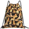 Generic Unisex Borsa Coulisse Black Golden Retriever Dog Puppy Sacca Ginnastica con Coulisse Zainetti per Adulto All'Aperto Piscina 36X42Cm